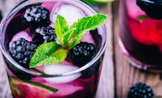 Close-up of a refreshing drink with Blackberry Mojito