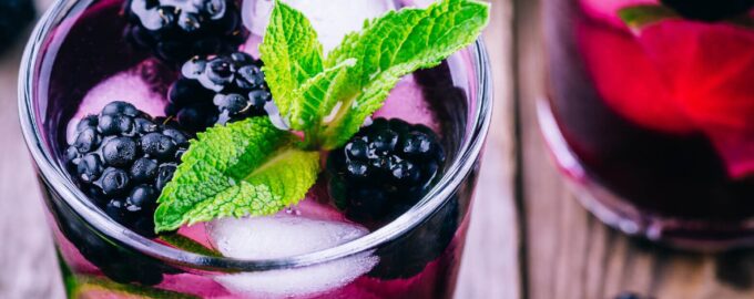 Close-up of a refreshing drink with Blackberry Mojito